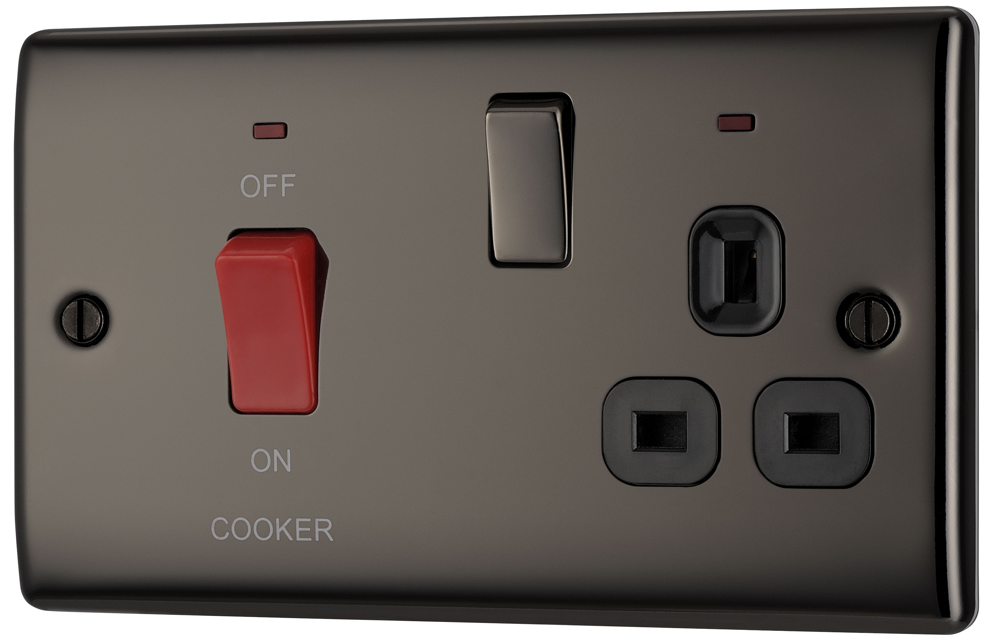 British General Black Cooker switch & socket