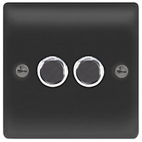British General Black Double 2 way Dimmer switch