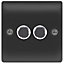 British General Black Double 2 way Dimmer switch