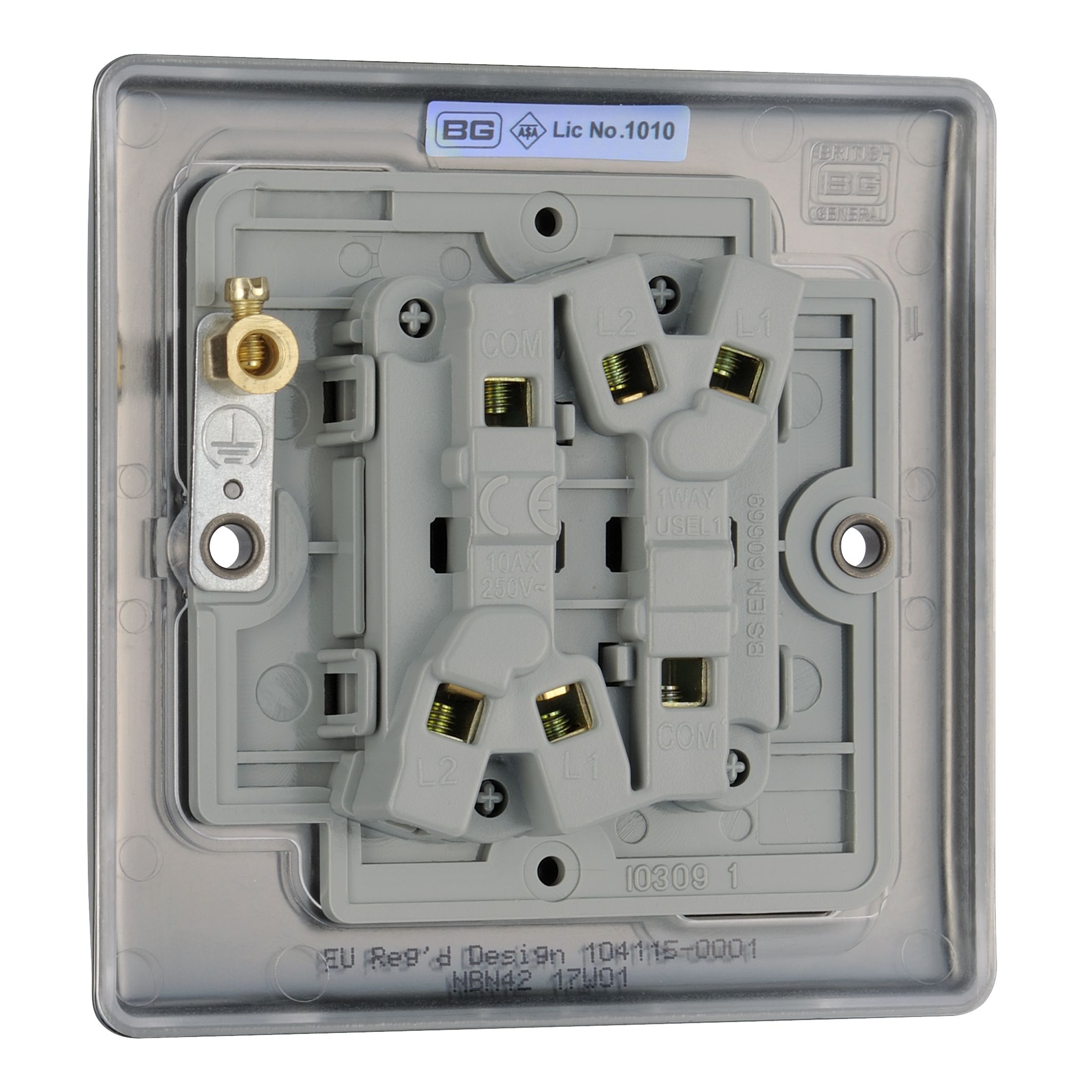 British General Black Nickel 10A 2 way 2 gang Light Switch