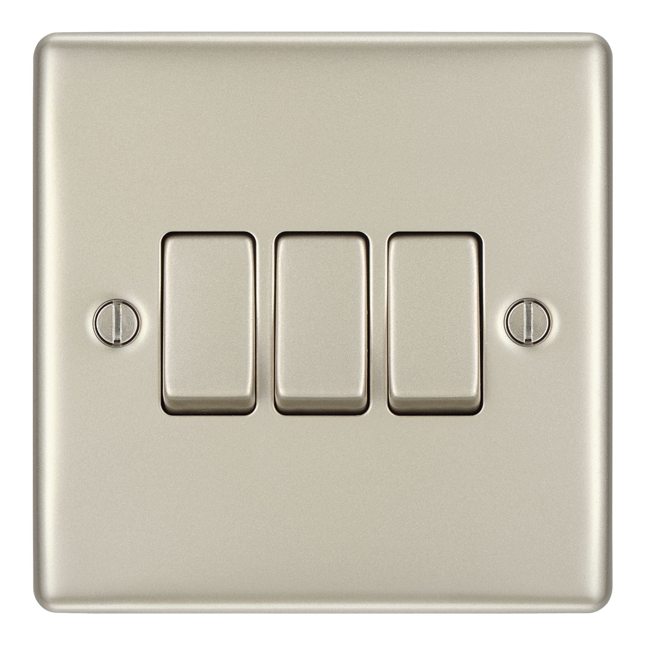 British General Cream 10A 2 way 3 gang Triple light Switch