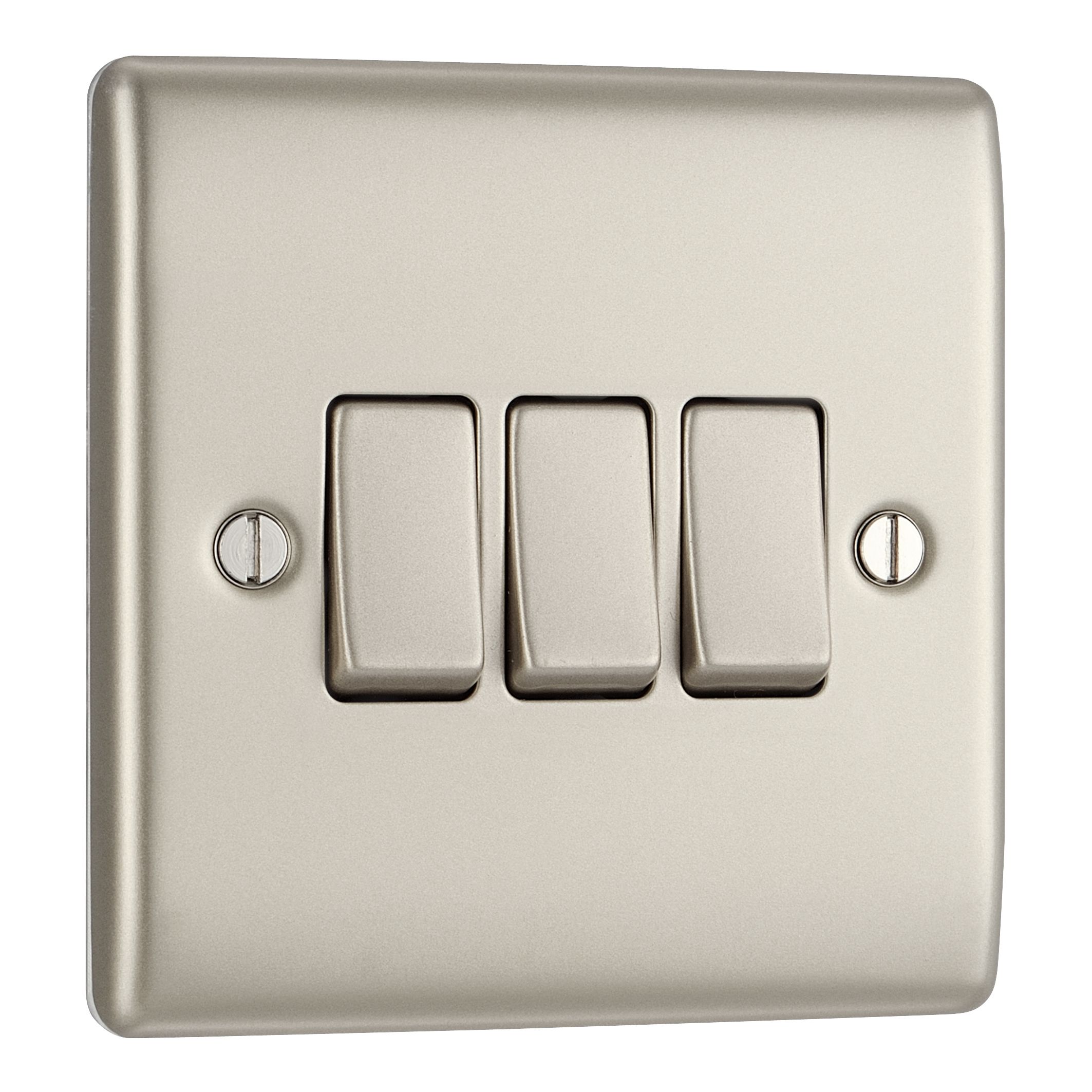 British General Cream 10A 2 way 3 gang Triple light Switch