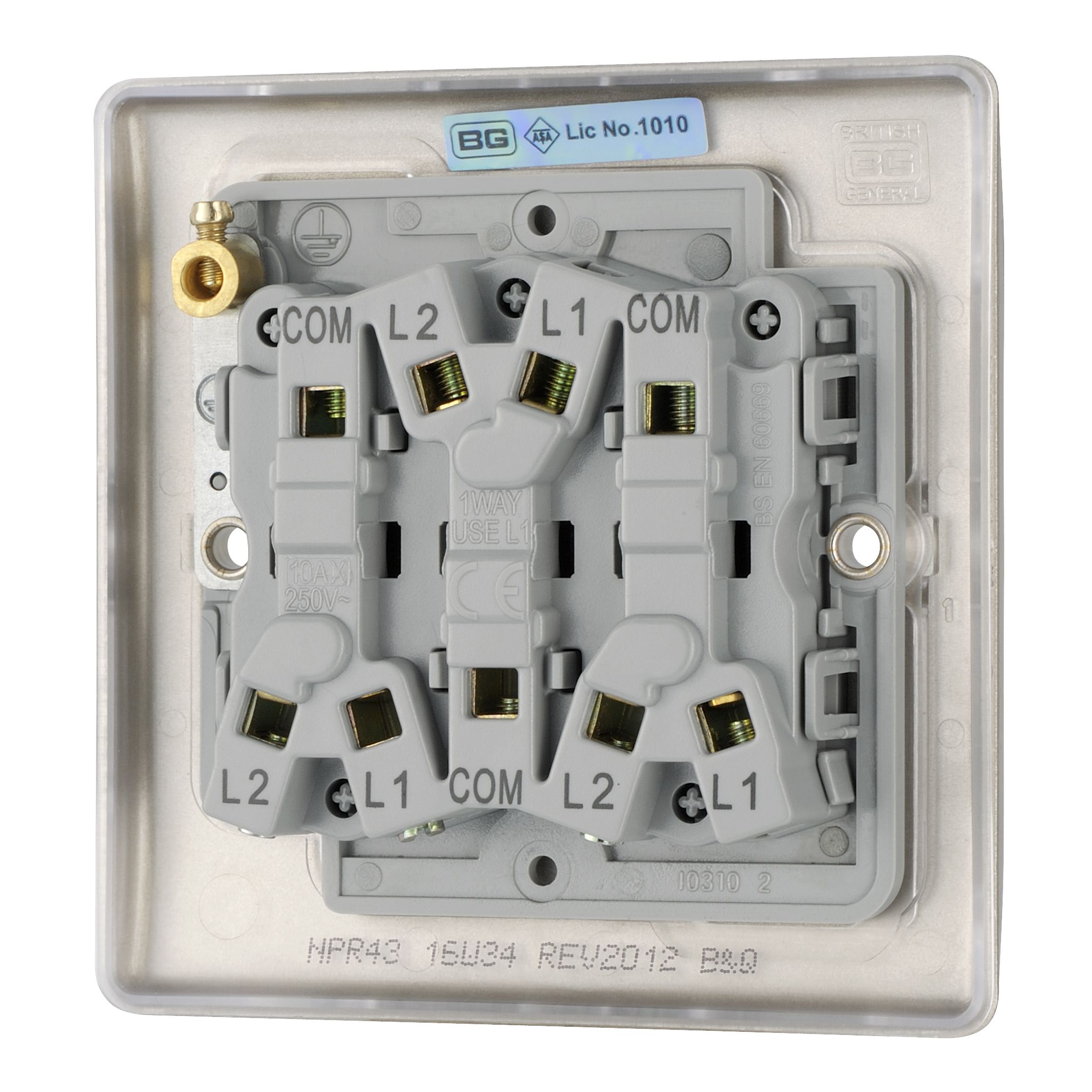 British General Cream 10A 2 way 3 gang Triple light Switch