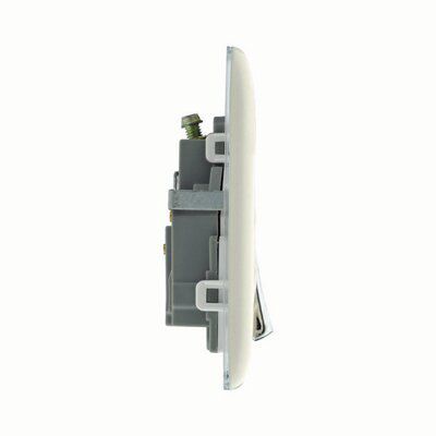 British General Cream 13A Switched Socket with White inserts