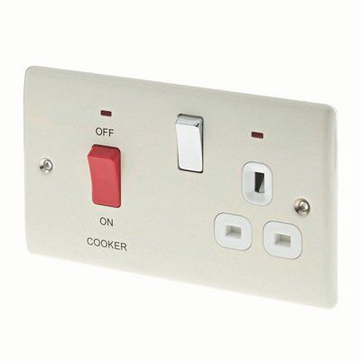 British General Cream Cooker switch & socket & White inserts