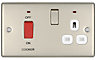 British General Cream Double 45A Switched Cooker switch & socket with White inserts