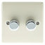 British General Cream Raised profile Double 2 way Dimmer switch