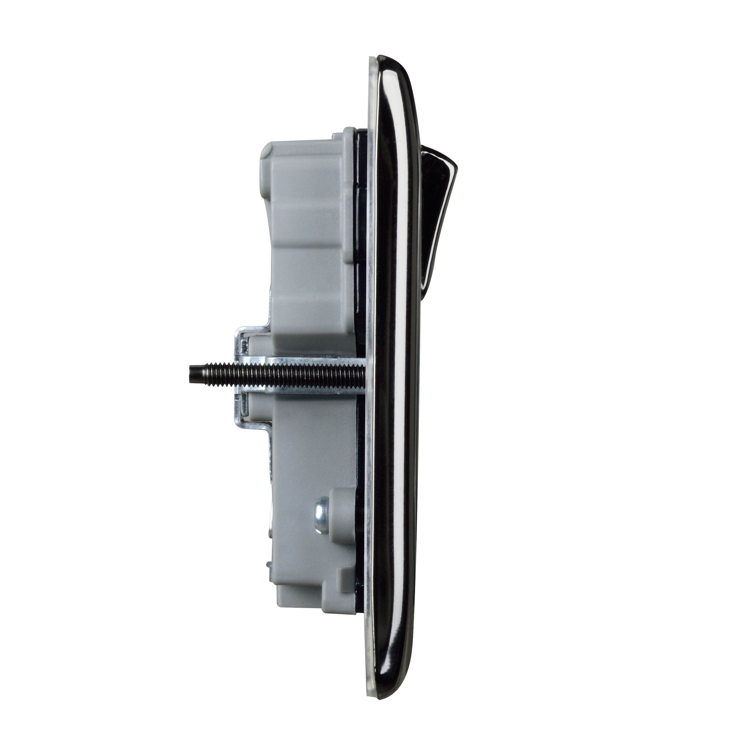 British General Double 13A Raised Switched Screwed Socket with USB, x2 & Black inserts
