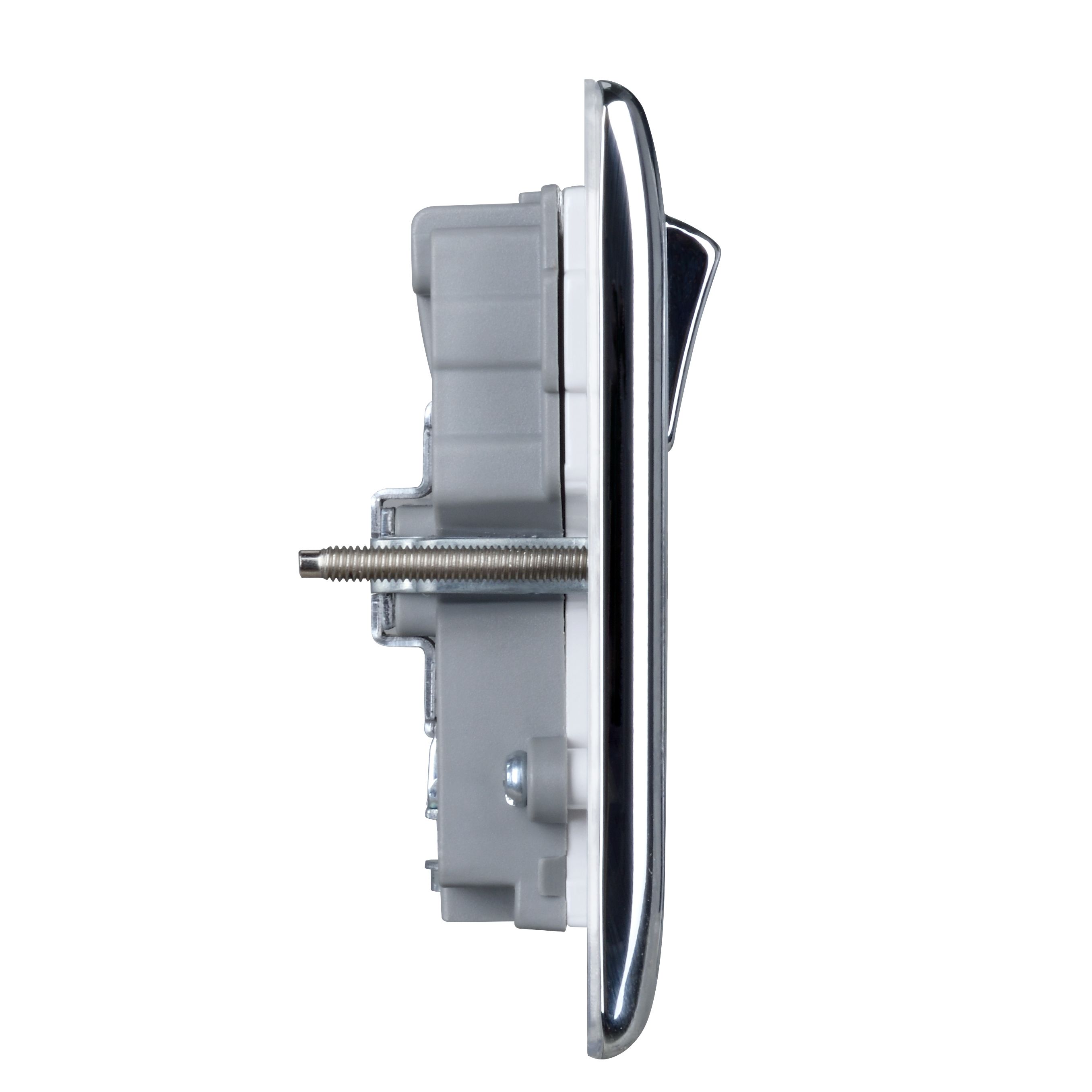 British General Double 13A Raised Switched Screwed Socket with USB, x2 & White inserts