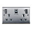 British General Double 13A Switched Socket with USB x2 4.2A & Grey inserts