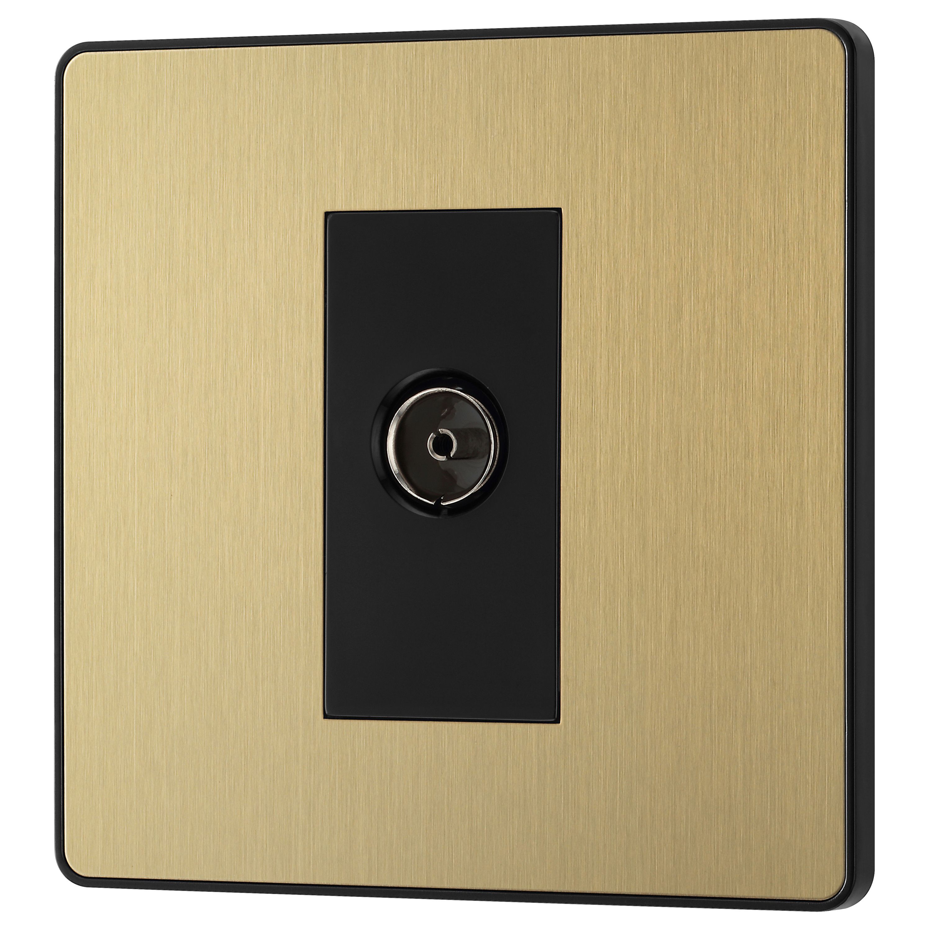 British General Flush Single Wall-mounted Screwless TV & radio socket ...