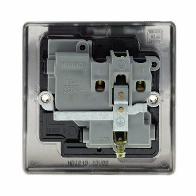 British General Iridium 13A Switched Socket with Black inserts