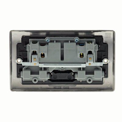 British General Iridium 13A Switched Socket with Black inserts