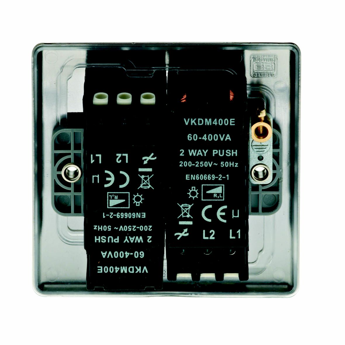 British General Iridium profile Double 2 way Dimmer switch