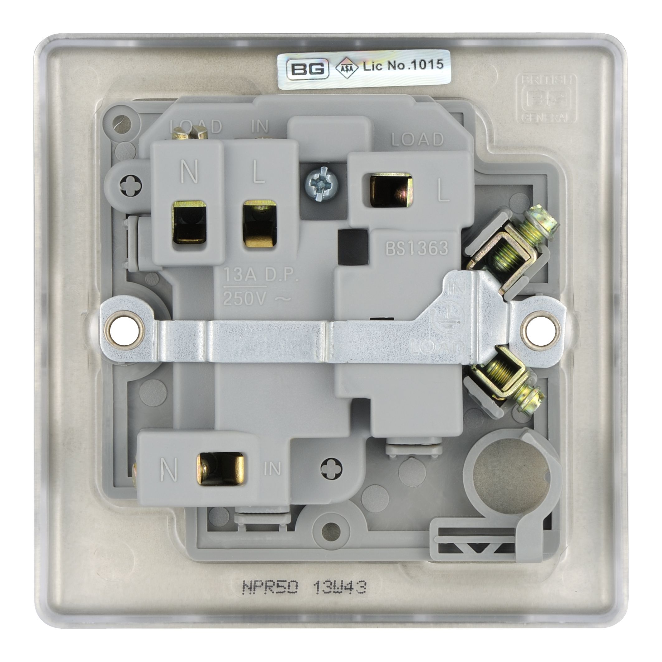 British General Nickel 13A Raised profile Screwed Switched Fused connection unit