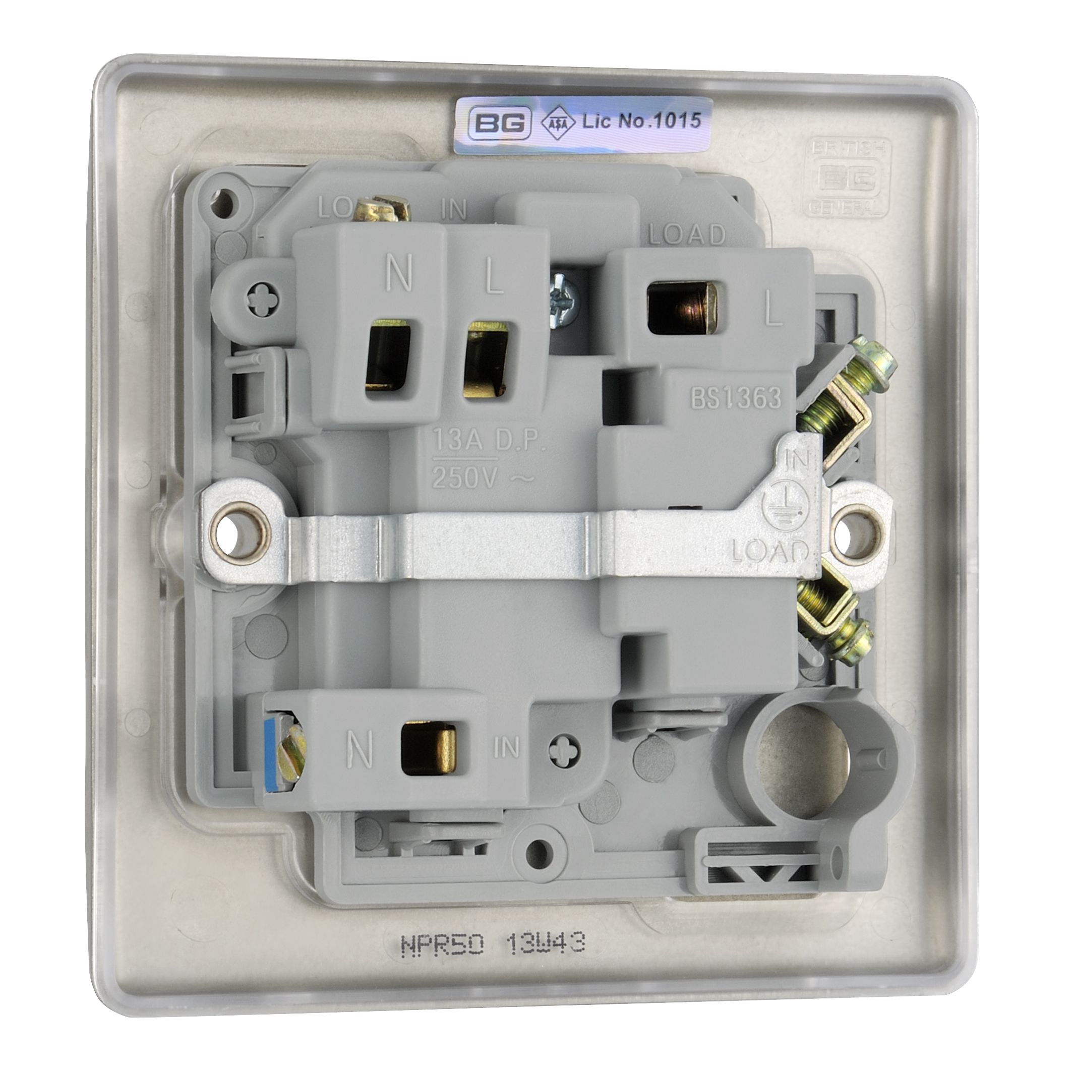 British General Nickel 13A Raised profile Screwed Switched Fused connection unit