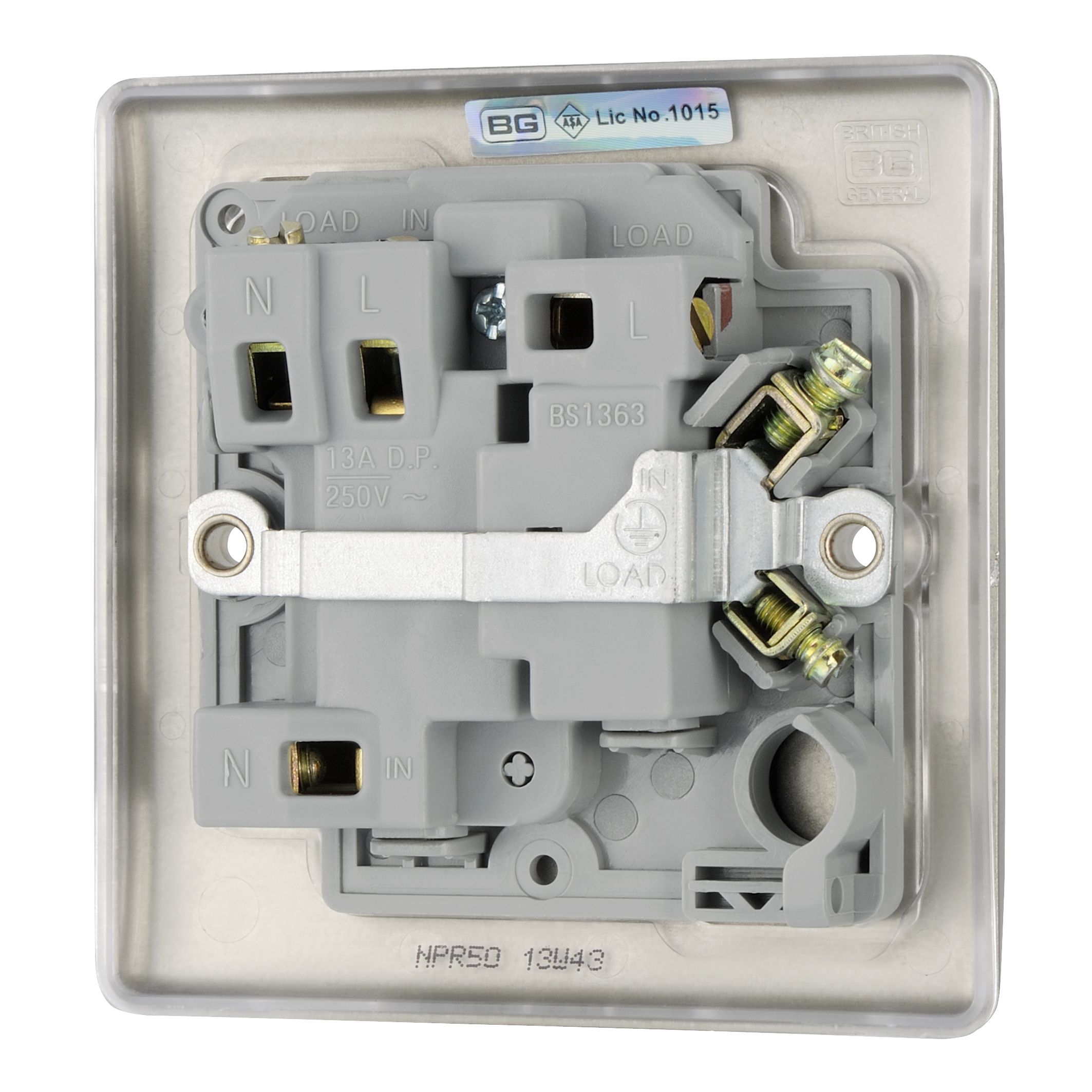 British General Nickel 13A Raised profile Screwed Switched Fused connection unit