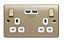 British General Nickel effect Double USB socket, 2 x 3.1A USB