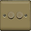 British General Nickel Raised profile Double 2 way Dimmer switch
