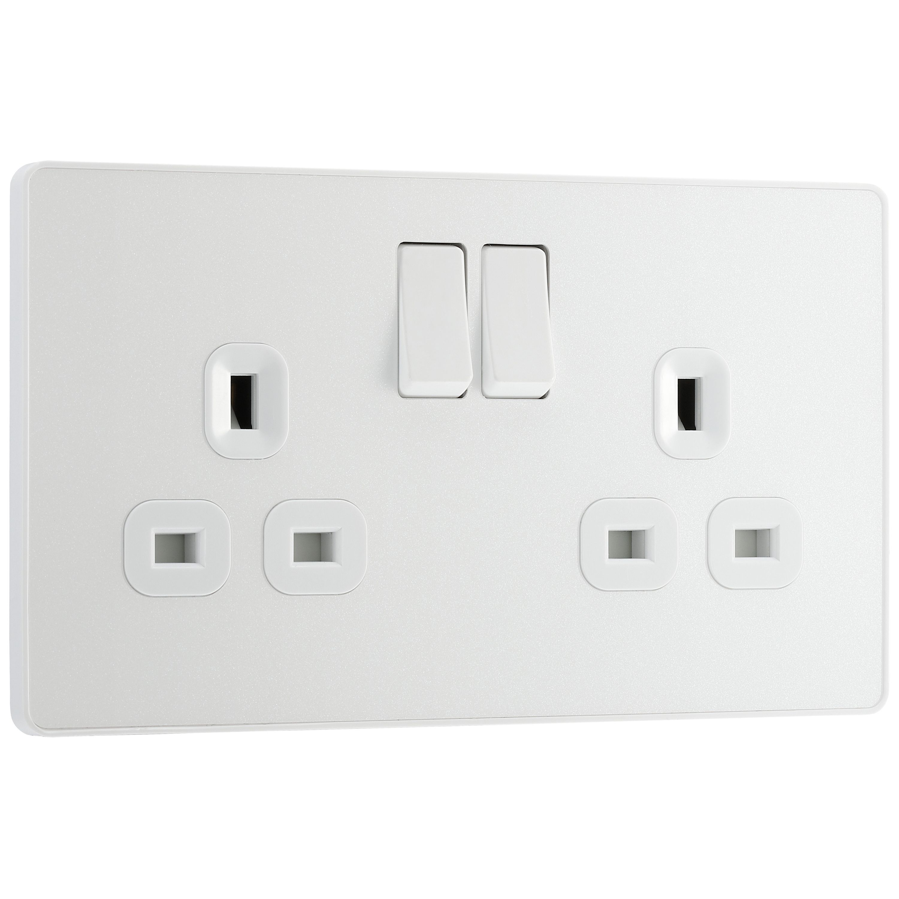 British General Pearlescent effect Double 13A Satin White Switched ...
