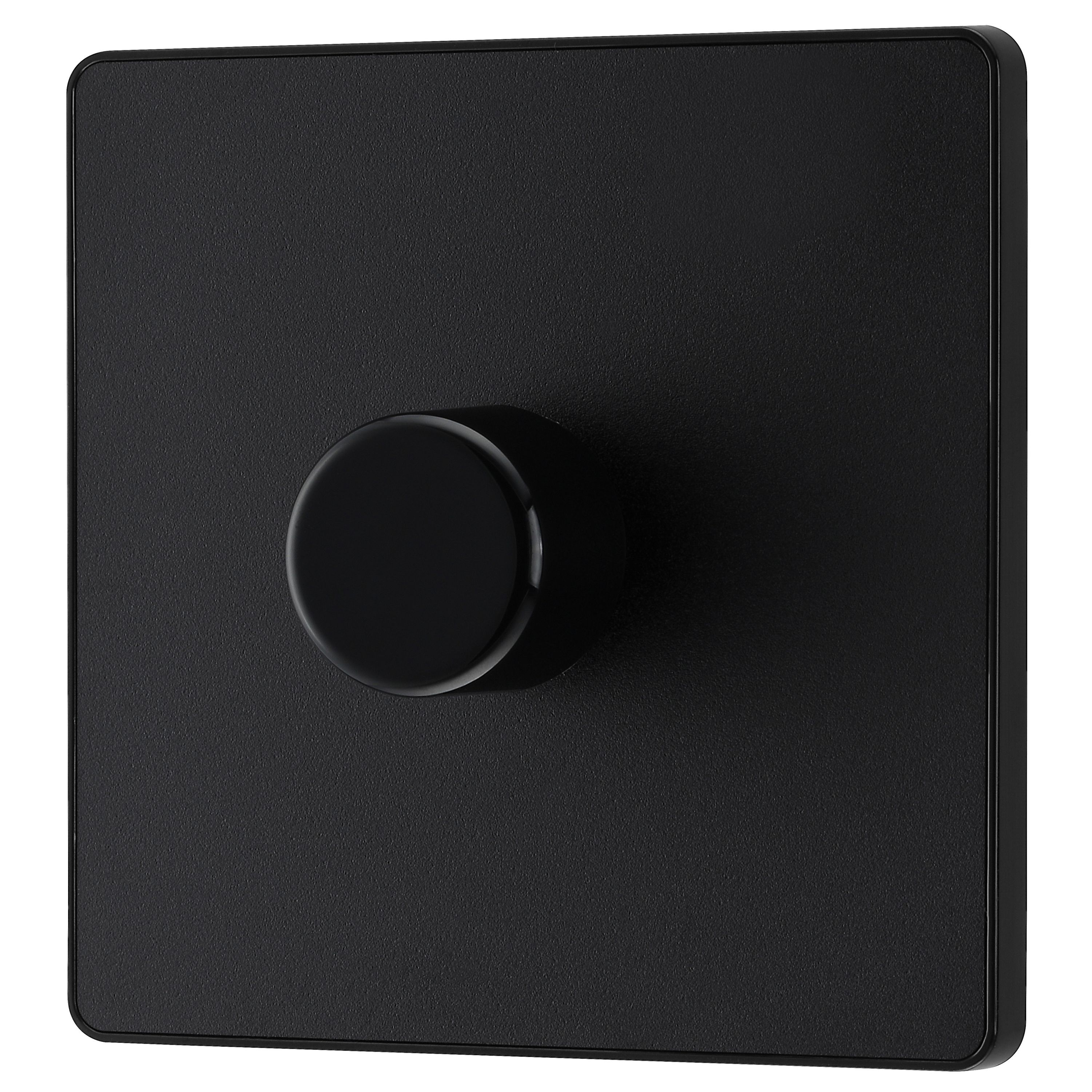 British General profile Single 2 way 200W Screwless Dimmer switch Matt Black - 3