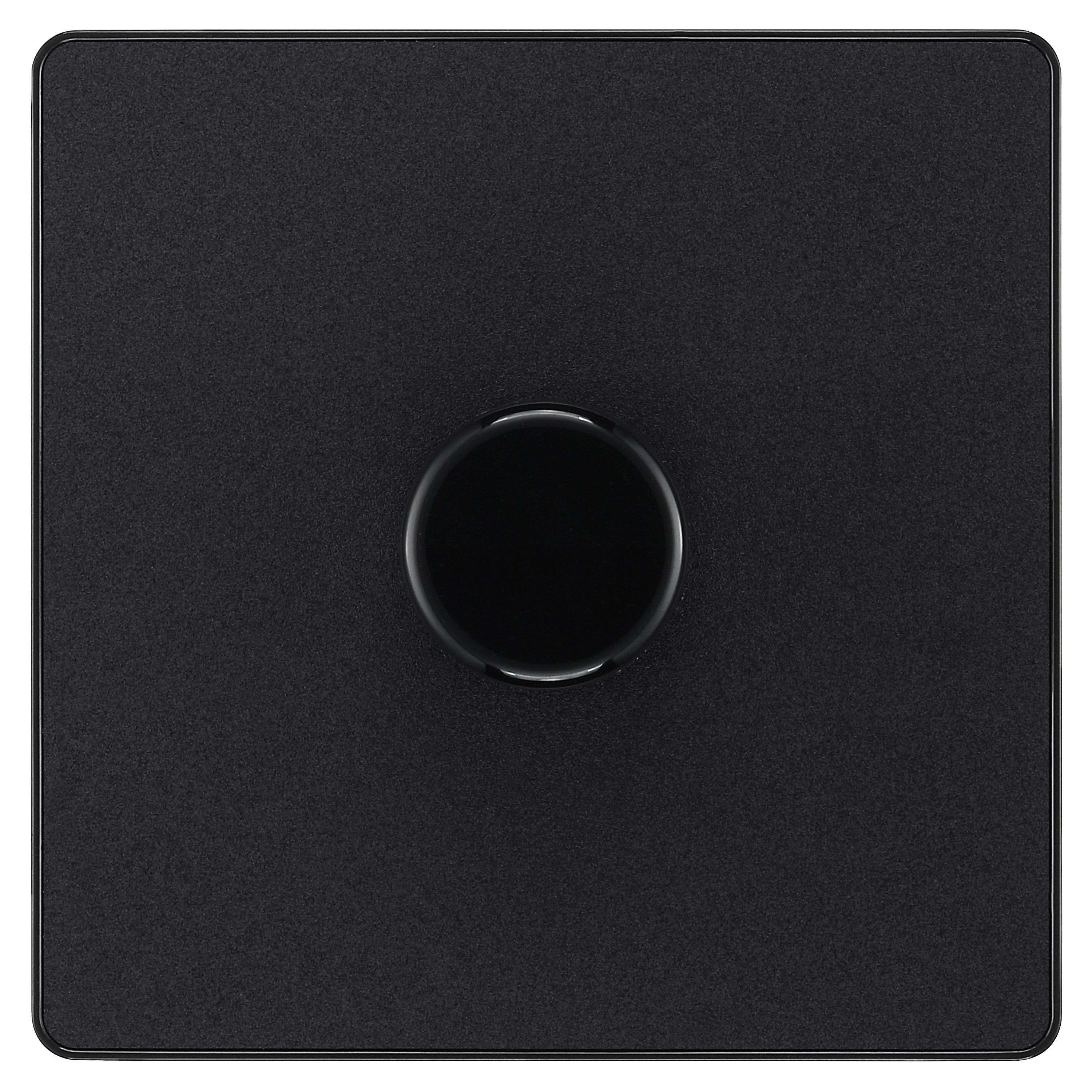 British General profile Single 2 way 200W Screwless Dimmer switch Matt Black