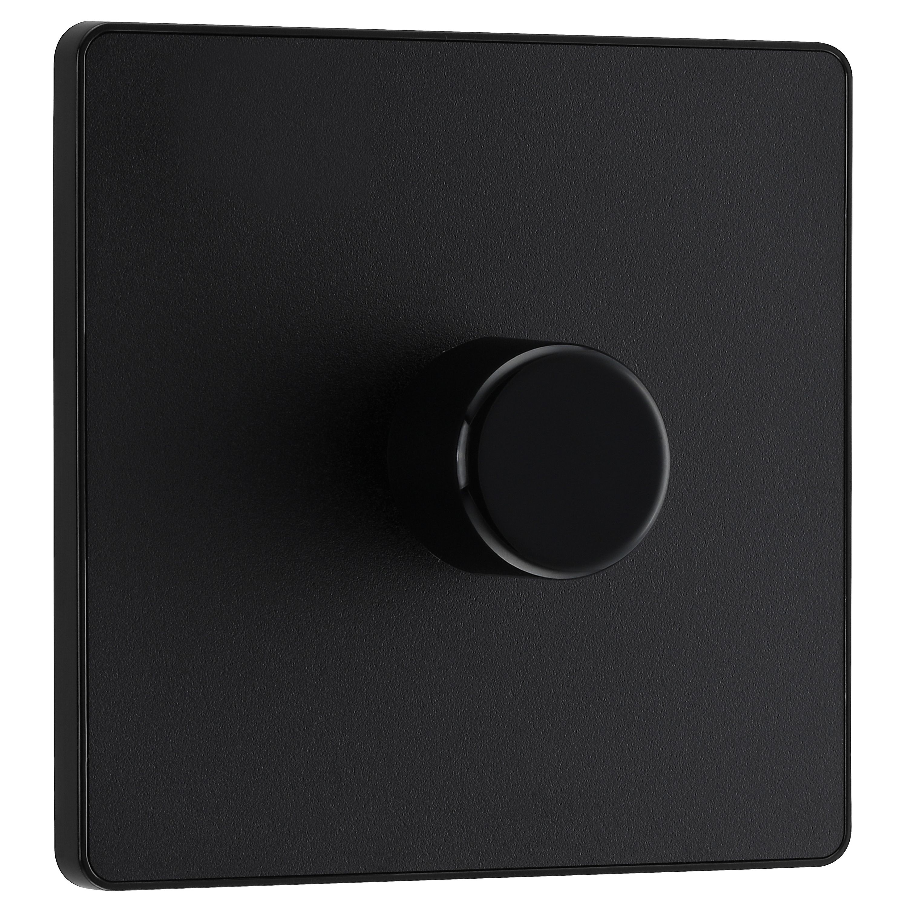 British General profile Single 2 way 200W Screwless Dimmer switch Matt Black - 4