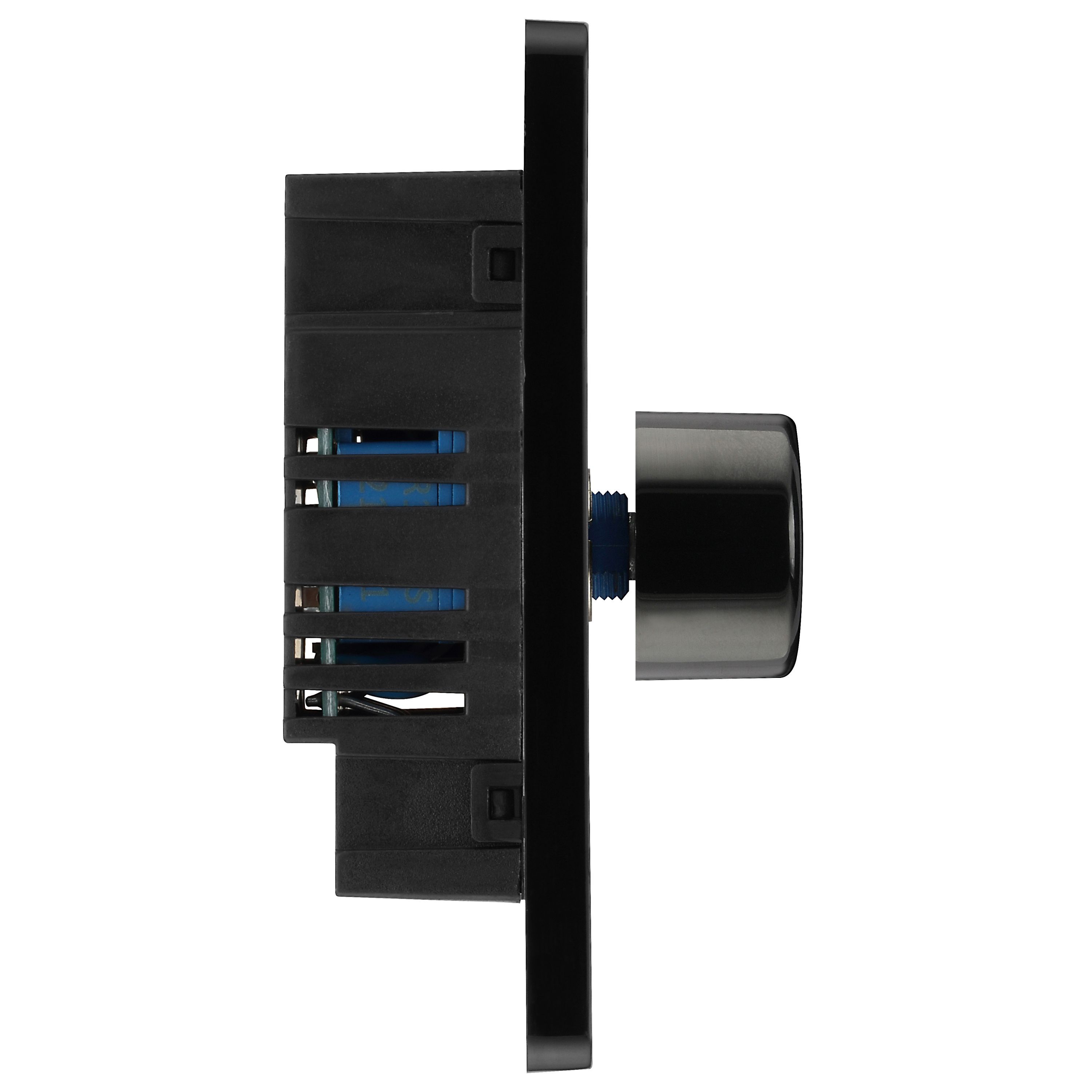 British General profile Single 2 way 200W Screwless Dimmer switch Matt Black - 6