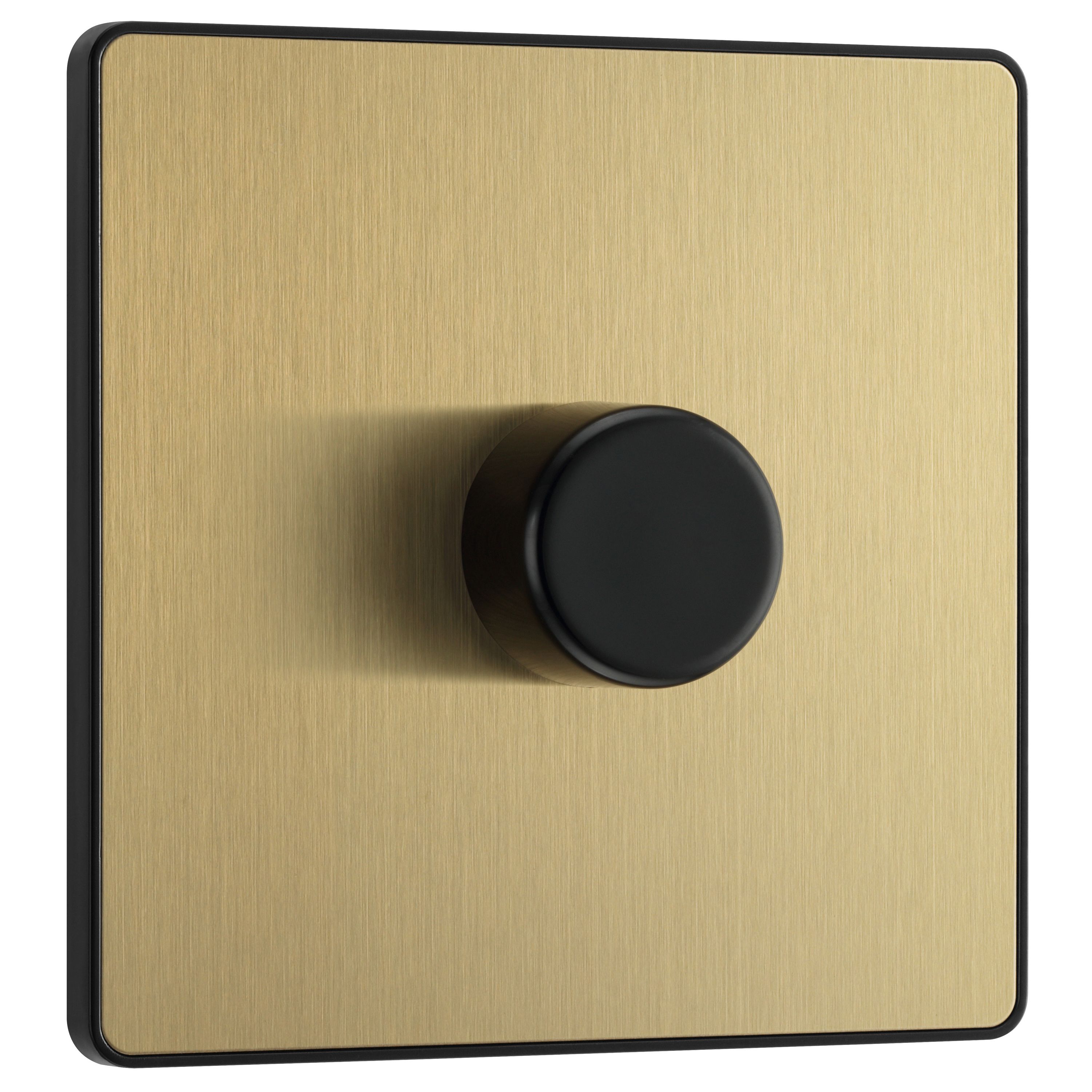 British General profile Single 2 way 200W Screwless Dimmer switch Satin Gold - 4