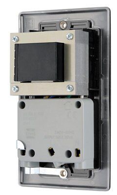 British General Raised Screwed Shaver socket Black