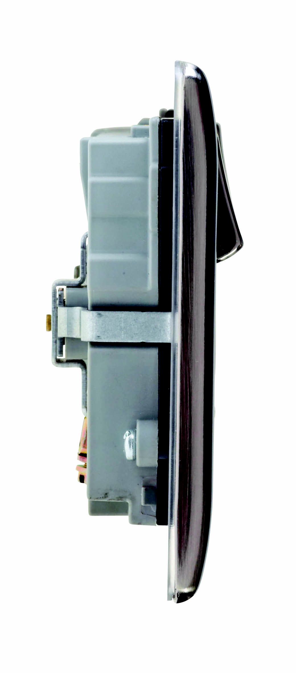 British General Raised slim Switched Socket with USB, x2 & Black inserts