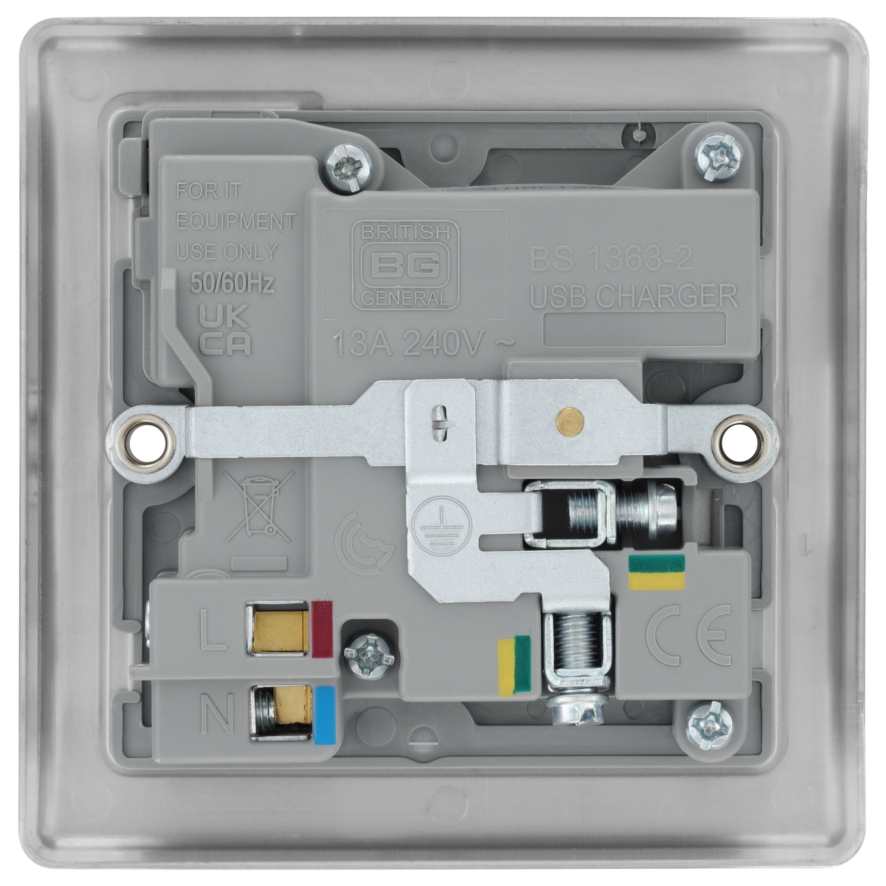 British General Single 13A 18W Raised slim profile, Switched Screwed ...