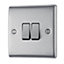 British General Steel 10A 2 way 2 gang Raised Light Switch