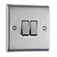 British General Steel 10A 2 way 2 gang Raised Light Switch