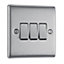 British General Steel 10A 2 way 3 gang Raised Light Switch