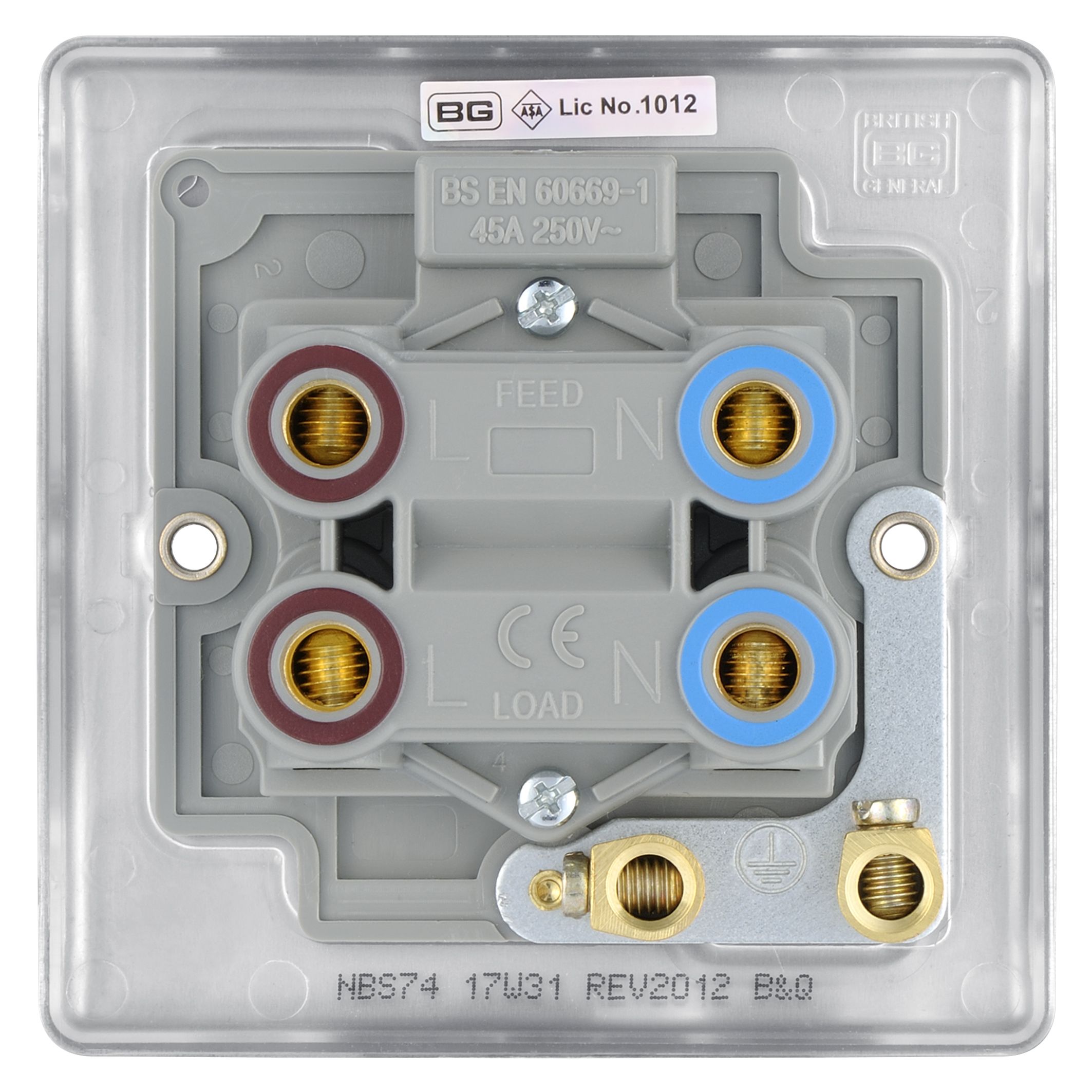 British General Steel 45A 1 gang Cooker Switch