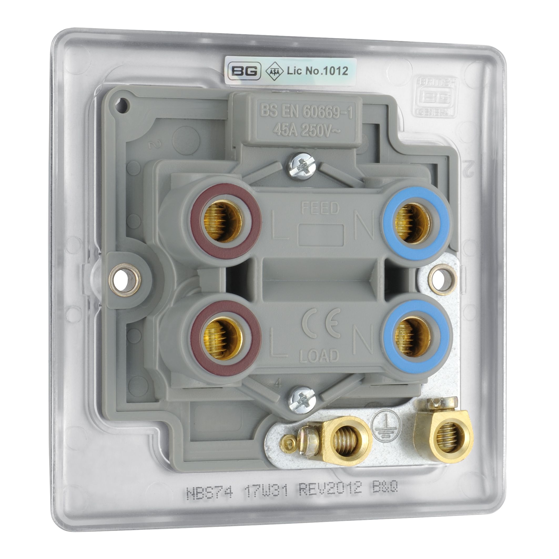 British General Steel 45A 1 gang Cooker Switch