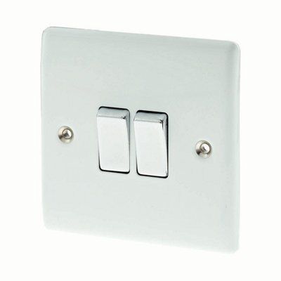 British General White 10A 2 way Raised slim Switch | DIY at B&Q