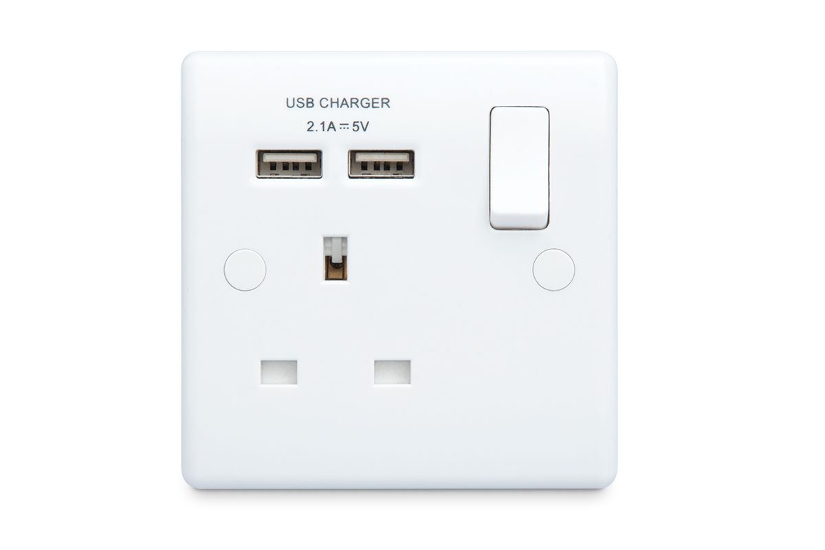 white usb sockets