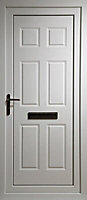Broadland Panelled White External Front door & frame, (H)1981mm (W)838mm