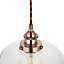 Broderick Copper effect LED Pendant ceiling light, (Dia)255mm