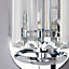 Bromley bevelled glass chrome effect LED Wall light