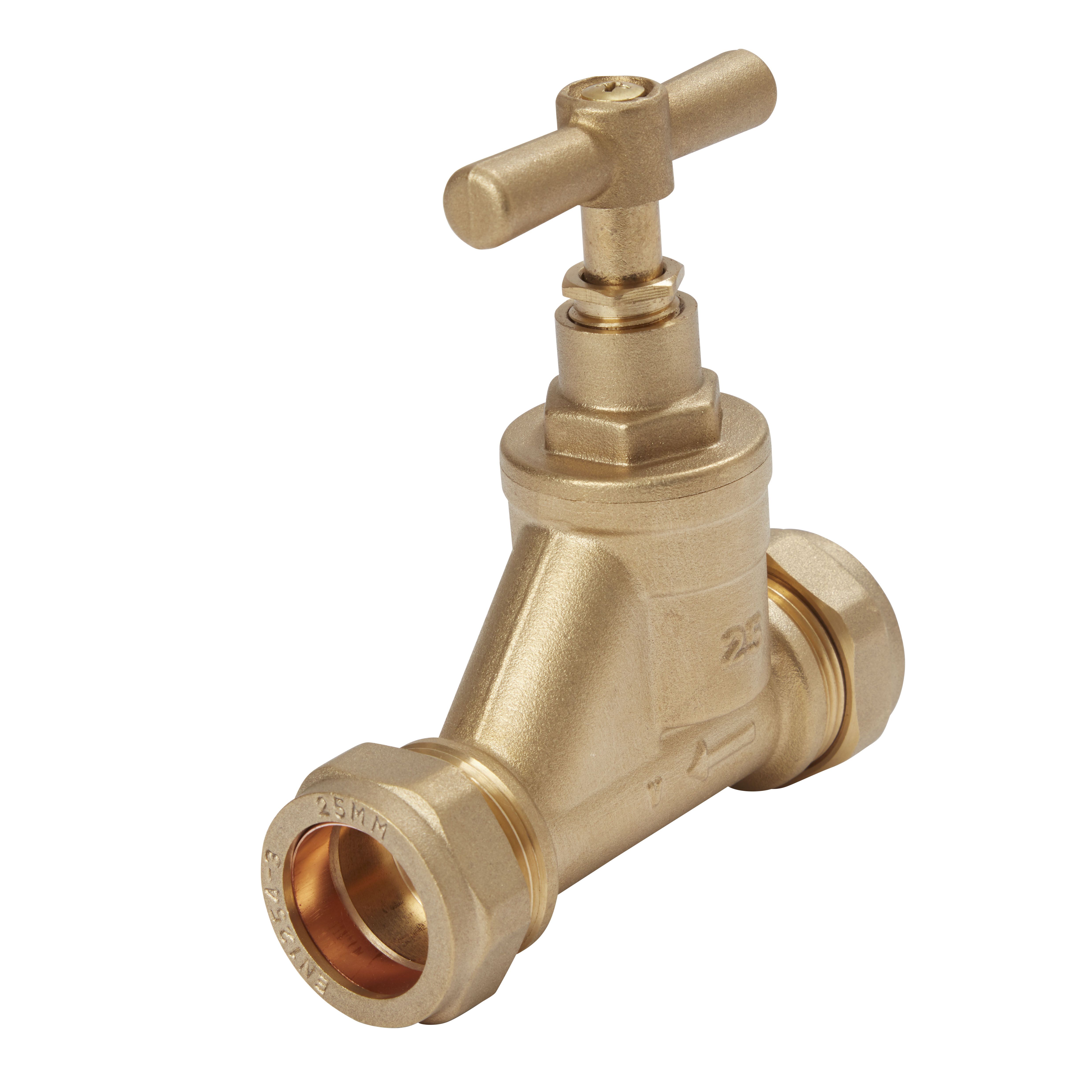 Bronze Compression Heating & sanitary Shut-off Stop cock, (Dia)25mm