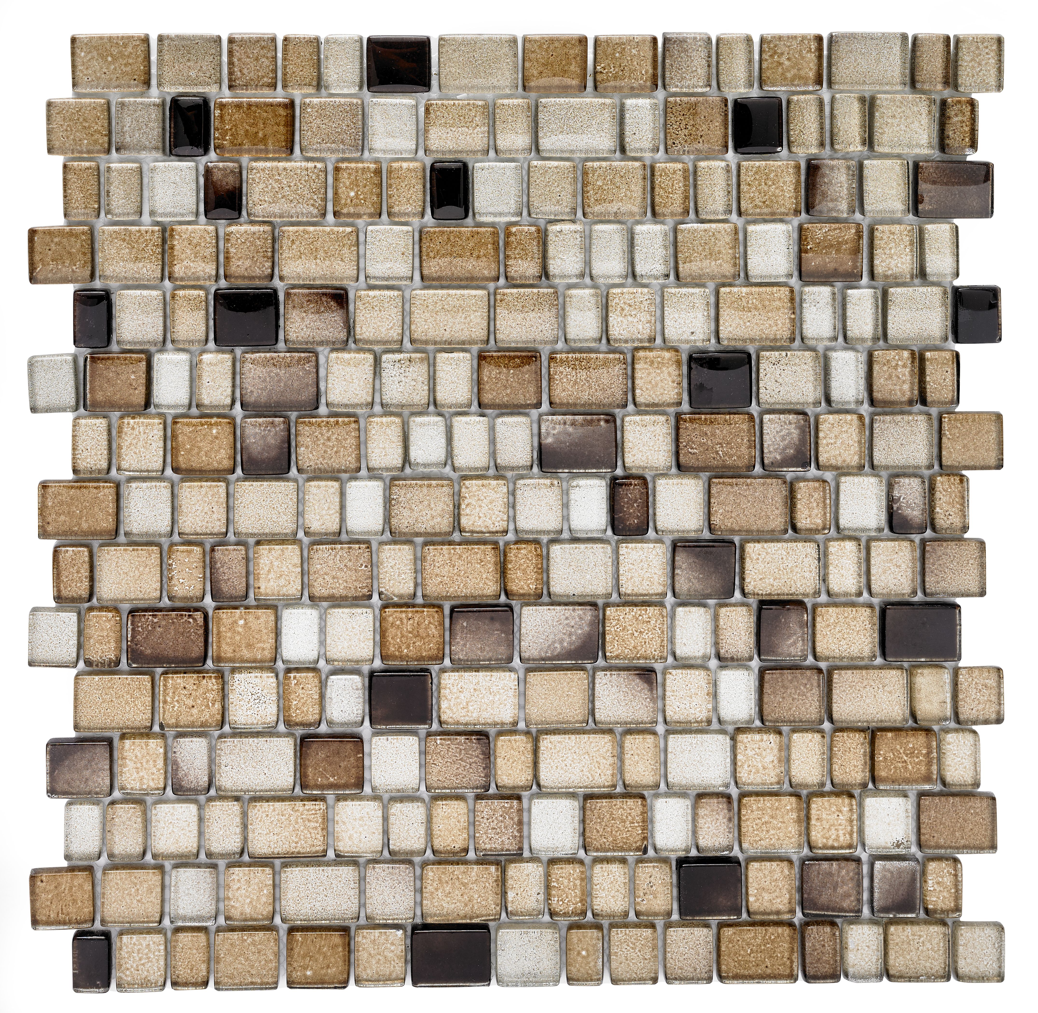 Bronze Glass Mosaic tile, (L)313mm (W)309mm DIY at B&Q