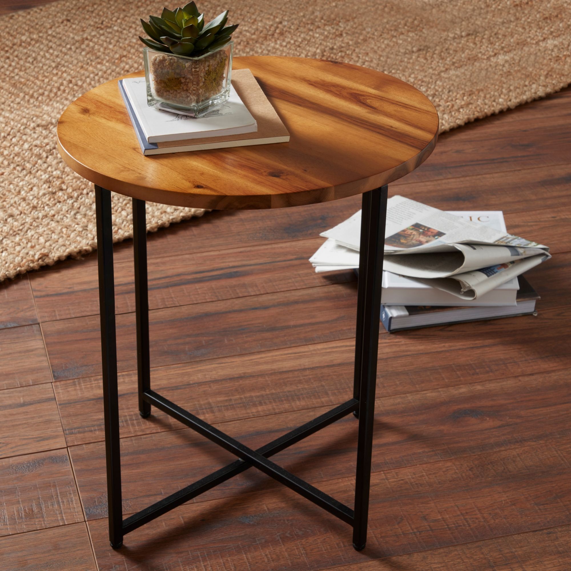Brooklyn Black Side table (H)45cm (W)40cm | DIY at B&Q