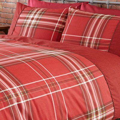 Brooklyn Check Red Double Bedding set