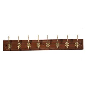 Brown Antique brass effect Cathedral Hook rail, (L)840mm (H)20mm