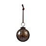 Brown Crackle effect Glass Bauble
