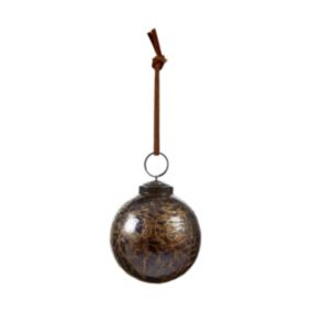Brown Crackle effect Glass Bauble