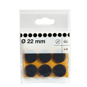 Brown Felt Protection pad (Dia)22mm, Pack of 12